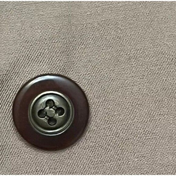 Vintage 80s Anne Pinkerton Suit Jacket Silk Cotton Beige‎ Shawl Collar 6 Career - Picture 5 of 6